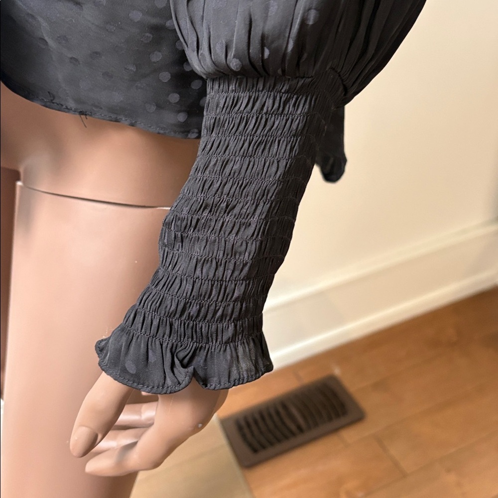 Current Air Black Tie-Front Sheer Blouse - Picture 4 of 11